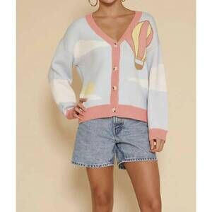 NEW MISS SPARKLING hot air balloon cardigan in multi